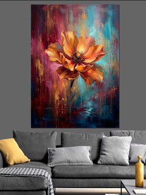 Karizma Tablo Renk Geçişli Modern Çiçek Sanatı Dekoratif Kanvas - Mdf Ahşap Tablo