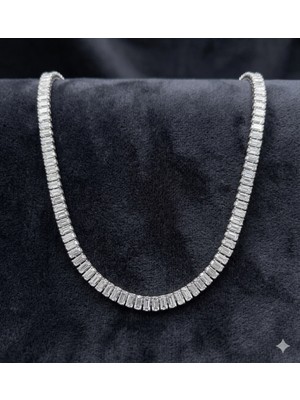 Lia Charm Kadın Baget ve Zirkon Taşlı Su Yolu Kolye-Paslanmaz Çelik