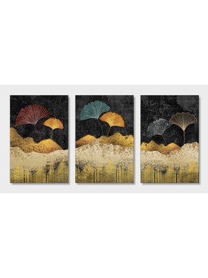 Aden Dijital Dekoratif 3lü Set Kanvas Tablo