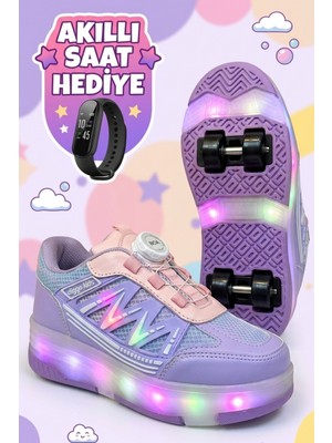Diggo Kids Çocuk Işıklı Patenli Spor Ayakkabı LED Tekerlekli Model - Teker Ister Spor Ayakkabı Ister Paten