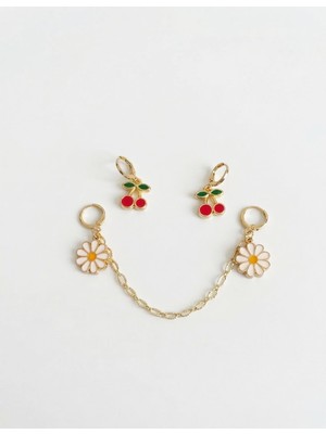 Gistoria Kiraz ve Papatya Figürlü Zincirli Ayakkabı Süsü