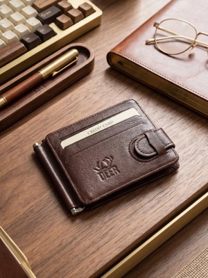 Deer Deri Passy Model Maşalı Hakiki Deri Kartlık