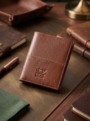Deer Deri Lyon Model Mıknatıslı Hakiki Deri Cüzdan