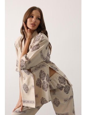 Salome Butik Ekru Ceket Pantolon Takım