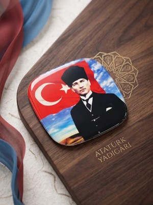 Gifi Atatürk Baskılı Magnet & Bardak Altlığı 9x9 cm