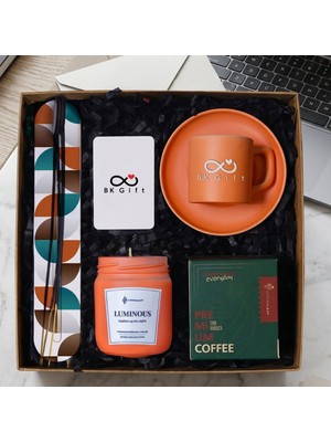 BK Gift Bk Kurumsal Promosyon 10 Adet Türk Kahvesi Hediye Seti – Fincan, Mum, Tütsü