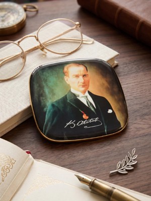 Gifi Atatürk Baskılı Magnet & Bardak Altlığı 9x9 cm