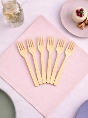 Parti Adresi Plastik Çatal Krem 25'li