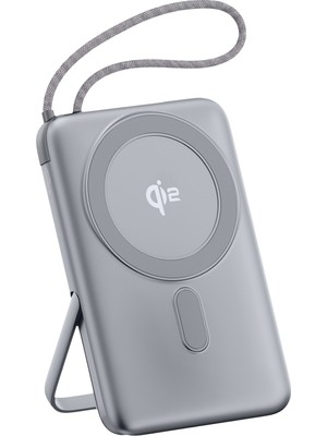 Juo 10000MAH Magsafe 15W Qi2 Sertifikalı Powerbank 22.5 Type-C Kablolu Standlı Taşınabilir Kablosuz Hızlı Şarj Cihazı