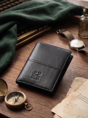 Deer Deri Lyon Model Mıknatıslı Hakiki Deri Cüzdan