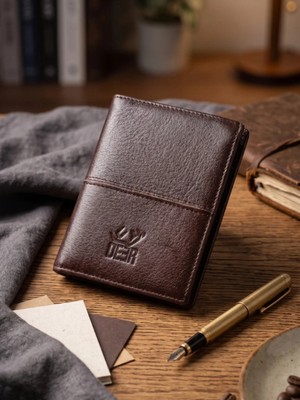 Deer Deri Lyon Model Mıknatıslı Hakiki Deri Cüzdan
