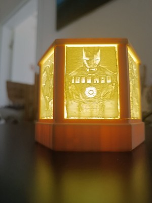 Solay ​3d Baskı Litofan Altıgen Gece Lambası - Marvel Karakterli Özelleştirilebilir Masa Lambası
