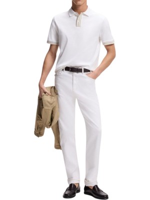 Boss Erkek Regular Fit Normal Bel Düz Paça Pamuklu Beyaz Jeans 50561568-100