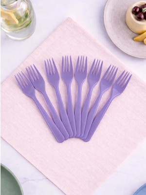 Parti Adresi Plastik Çatal Lila 25'li