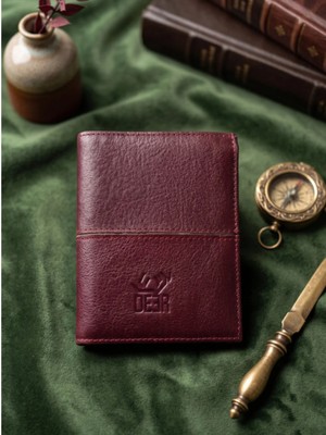 Deer Deri Lyon Model Mıknatıslı Hakiki Deri Cüzdan