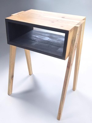 Kapella Rustik Ahşap Komodin Antrasit