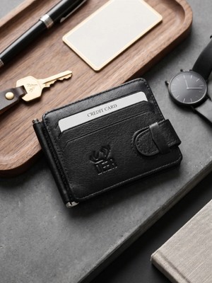 Deer Deri Passy Model Maşalı Hakiki Deri Kartlık