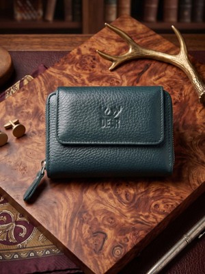 Deer Deri Grand Model Fermuarlı Hakiki Deri Kadın Cüzdanı
