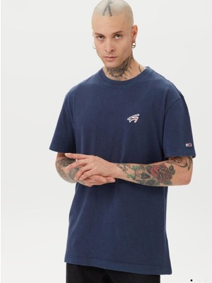 Tommy Jeans Classic Washed Signature Erkek Lacivert T-Shirt