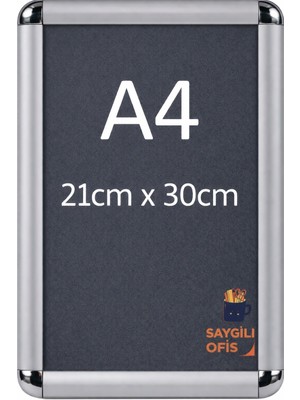KİKA KRAF SAYGILIOFİS  A4 Rondo Çerçeve - Afiş Çerçevesi - Belge Çerçevesi - Açılır Kapanır PLASTİK