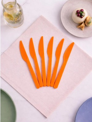 Parti Adresi Plastik Bıçak Turuncu 25'li