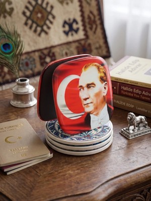 Gifi Atatürk Baskılı Magnet & Bardak Altlığı 9x9 cm