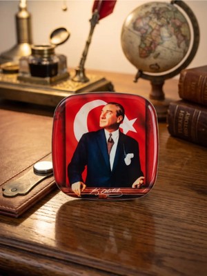 Gifi Atatürk Baskılı Magnet & Bardak Altlığı 9x9 cm