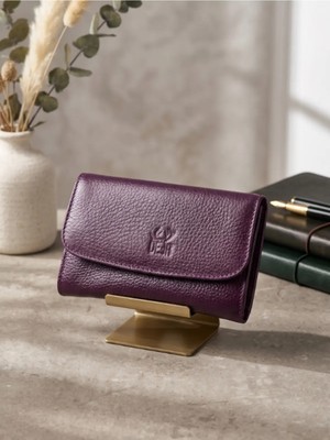 Deer Deri Temple Model Hakiki Deri Kadın Cüzdan