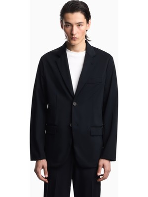 Emporio Armani Erkek Cep Detaylı Çentikli Yaka Düğme Kapamalı Uzun Kollu Lacivert Ceket EM005789 AF23435-UB118