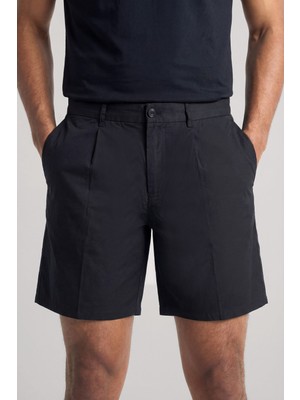 Emporio Armani Erkek Normal Kalıp Pileli Pamuklu Siyah Şort EM005900 AF25633-UC001