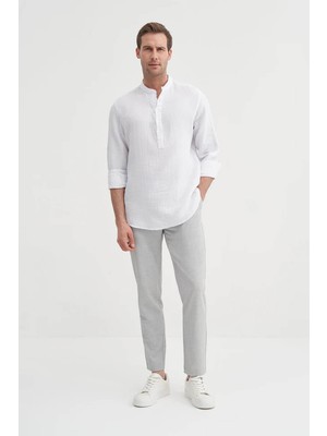 Cazador Pamuklu Müslin Beyaz Erkek Gömlek 20250