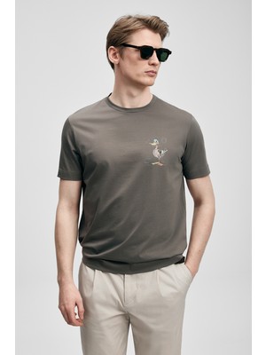 Lufian Fınx Modern Grafik Tişört Siyah