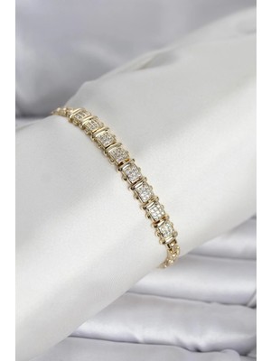 Inure Jewelry Xuping Model Zirkon Taşlı Gold Renk Kadın Bileklik