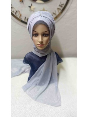 Ergül Hazır Duvak Simli Açık Gri Zirkon Taşlı Duvak,hazır Duvak,düğün,hazır Şal,hazır Türban,abiye Şal,sünnet,nişan,söz