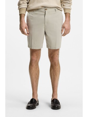 Boss Erkek Regular Fit Normal Bel Pamuklu Bej Şort 50557424-286