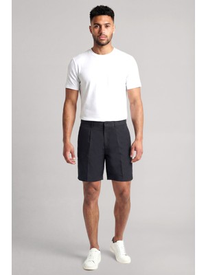 Emporio Armani Erkek Normal Kalıp Pileli Pamuklu Lacivert Şort EM005900 AF25633-UB118