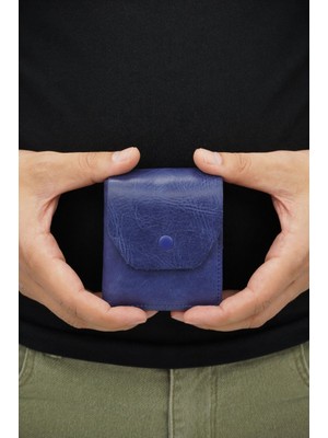 Hky Hakiki Deri Isme Özel Çıtçıtlı Erkek Cüzdan | Minimal Kartlık ve Nakit Bölmeli Tasarım