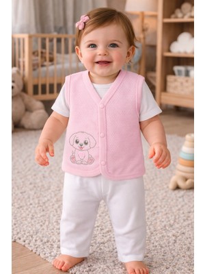 Babyshez %100 Organik Pamuklu Yenidoğan Kız Erkek Bebek Yelek Mevsimlik 3-6 6-9 9-12 Ay
