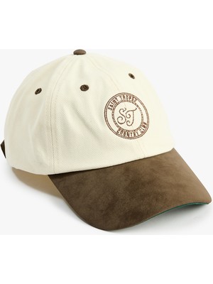 Koton Işlemeli Renk Bloklu Pamuklu Kep Şapka