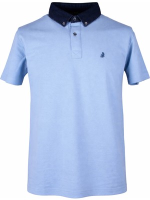 Trender Kot Yaka Açık Mavi Erkek Polo Yaka T-Shirt 568