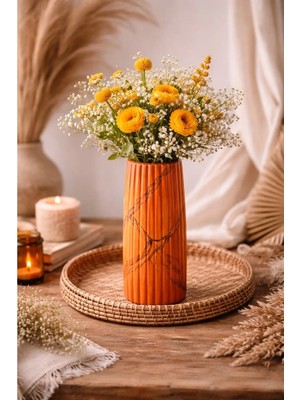 Varkal Iskandinav Tarzı Çizgili Vazo Pinterest Saksı-Vazo Kırılmaz-Dayanıklı Şık Tasarım