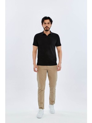 Süvari Slim Siyah Erkek Polo Yaka T-Shirt TS1014000474