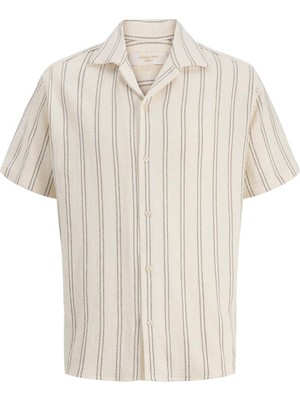 Jack & Jones Jorcoba Strıpe Resort Ekru Erkek Gömlek 12271060