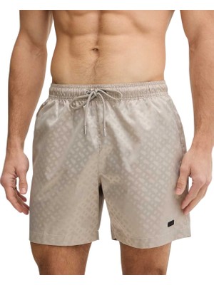 Boss Erkek Beli Lastikli Bağlamalı Kısa Boy Bej Deniz Şortu 50561181-274