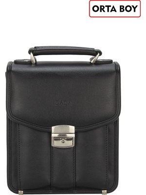 Dada Kilit Mekanizmalı Piremium Siyah Renk El Çantası Orta Boy Omuz Askılı