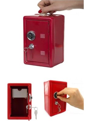 Hediye Vakti Kişiye Özel Kasa Tasarımlı Metal Kilitli Kumbara ve Saklama Kutusu