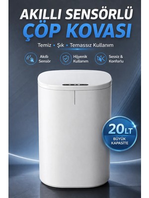 Adefco Sensörlü Çöp Kovası 20L Otomatik Kapak Temassız