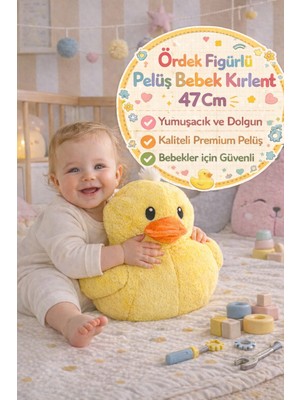 Toyfest 47 cm Büyük Boy Ördek Peluş Yastık Bebek Kırlent Sarılmalık Oyuncak Yumuşak Peluş Ördek