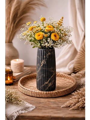 Varkal Iskandinav Tarzı Çizgili Vazo Pinterest Saksı-Vazo Kırılmaz-Dayanıklı Şık Tasarım