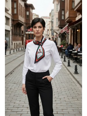 Walkenzo Filistin Temalı Özel Tasarım  Kravat Formlu Kadın Fular